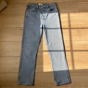 AGOLDE Riley High Rise Straight Crop Jeans Shiver Size 26